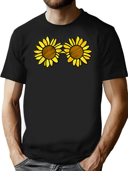 Art The Clown - Sunflower Sunglasses (Digital Stained Glass) T-Shirt for Men & Women, T-Shirts Graphic Tee - Black