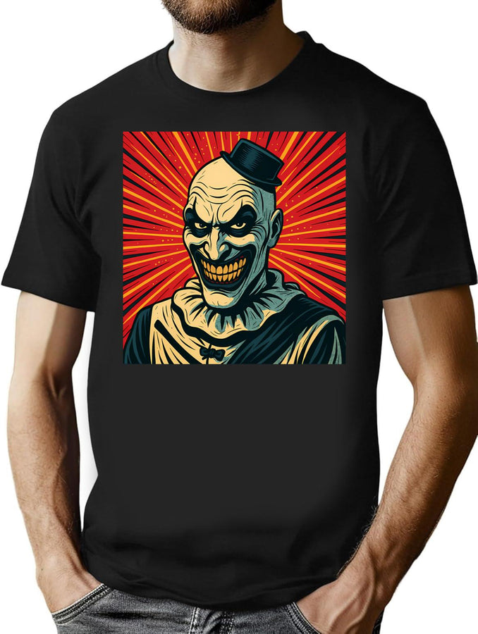 Art The Clown T-Shirt Terrifier Horror Movie Merch T-Shirt for Men & Women, T-Shirts Graphic Tee - Black