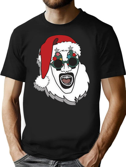 Art The Clown Terrifier 3 Santa T-Shirt for Men & Women, T-Shirts Graphic Tee - Black