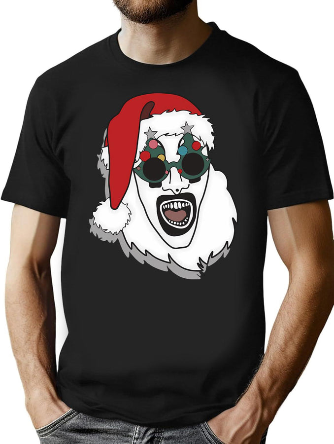 Art The Clown Terrifier 3 Santa T-Shirt for Men & Women, T-Shirts Graphic Tee - Black