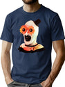 Art The Clown The Creepy Withe Flower Glasses T-Shirt for Men & Women, T-Shirts Graphic Tee - Navy