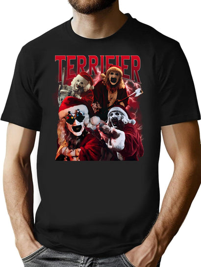 Art The Clowns Terrifiers Christmas T-Shirt for Men & Women, T-Shirts Graphic Tee - Black