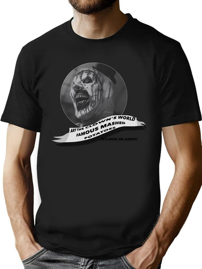 Art The Clowns World Famous Mashed Potatoes T-Shirt for Men & Women, T-Shirts Graphic Tee - Black