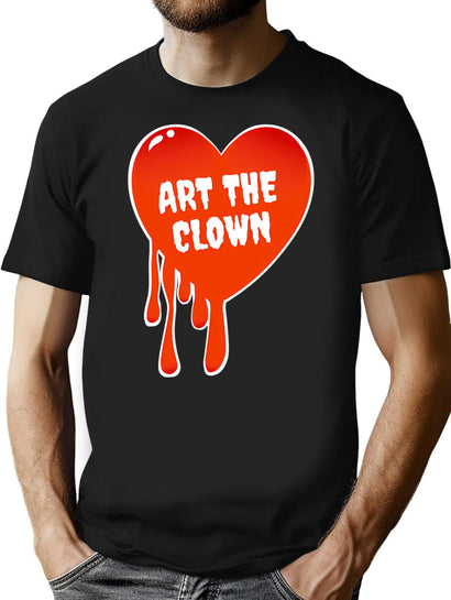 Art Thr Clown Blood Drip Heart T-Shirt for Men & Women, T-Shirts Graphic Tee - Black