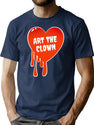 Art Thr Clown Blood Drip Heart T-Shirt for Men & Women, T-Shirts Graphic Tee - Navy