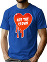 Art Thr Clown Blood Drip Heart T-Shirt for Men & Women, T-Shirts Graphic Tee - Blue