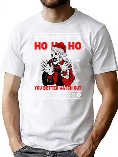 Art'S Merry Ax-Mas - You Better Watch Out - Art The Clown T-Shirt for Men & Women, T-Shirts Graphic Tee - Black