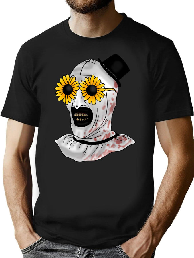 Artsy Clown Sunnies T-Shirt for Men & Women, T-Shirts Graphic Tee - Black