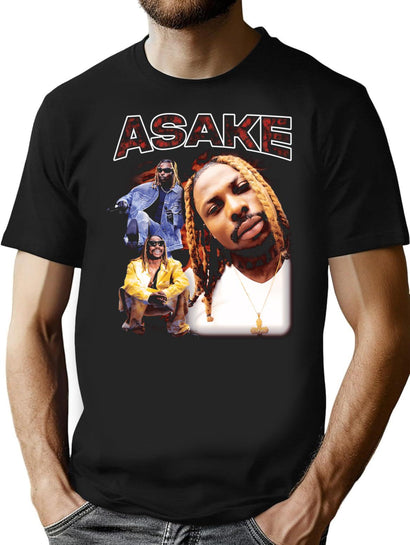 Asake - Bootleg Vintage Bootleg Graphic T-Shirt - Black