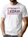Assman License Plate T-Shirt for Men & Women, T-Shirts Graphic Tee - White