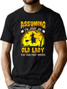 Assuming Im Just An Old Lady Funny Witch Halloween T-Shirt for Men & Women, T-Shirts Graphic Tee - Green