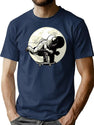 Astronaut Skateboarding T-Shirt for Men & Women, T-Shirts Graphic Tee - Navy