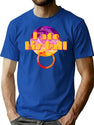 Ate His Ball - Funny Engrish Bad Translation Bootleg Graphic T-Shirt - Blue