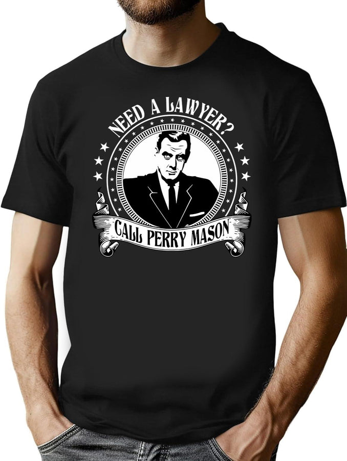 Aucar Perry Mason Funny T-Shirt for Men & Women, T-Shirts Graphic Tee - Black