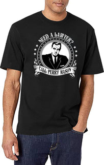 Aucar Perry Mason Funny T-Shirt for Men & Women, T-Shirts Graphic Tee - Black