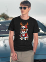 Australian Shepherd Dog Reindeer Light Vintage Ugly Sweater Santa'S Hat Xmas T-Shirt for Men & Women, T-Shirts Graphic Tee - Navy