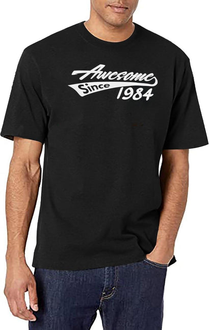 Awesome Since 1984 Cool 41St Birthday Gift Funny Vintage 41 Year Old Bday Gifts Boy Girl T-Shirt for Men & Women, T-Shirts Graphic Tee - Black