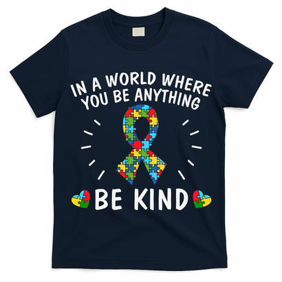 Be Kind Motivational Autism Awareness Slogan Autism Puzzle Message T-Shirt
