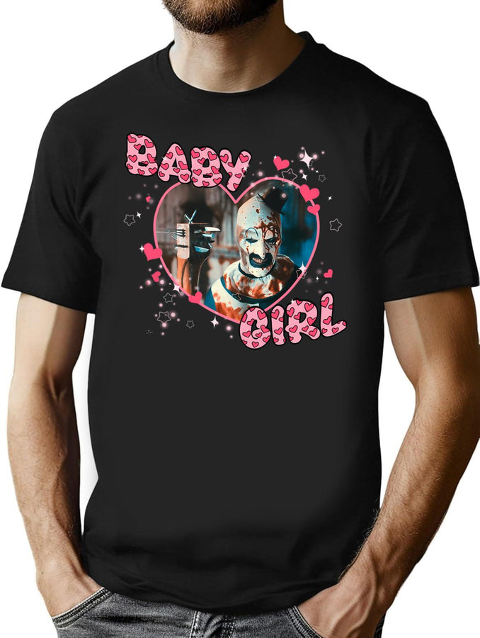 Baby Girl Art T-Shirt for Men & Women, T-Shirts Graphic Tee - Black