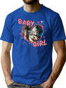 Baby Girl Art T-Shirt for Men & Women, T-Shirts Graphic Tee - Blue