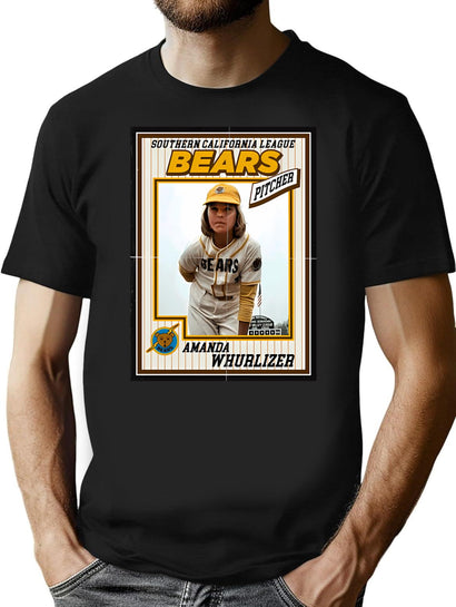 Bad News Bears Baseball Card Amanda Whurlizer T-Shirt for Men & Women, T-Shirts Graphic Tee - Black
