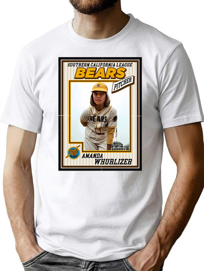 Bad News Bears Baseball Card Amanda Whurlizer T-Shirt for Men & Women, T-Shirts Graphic Tee - Black