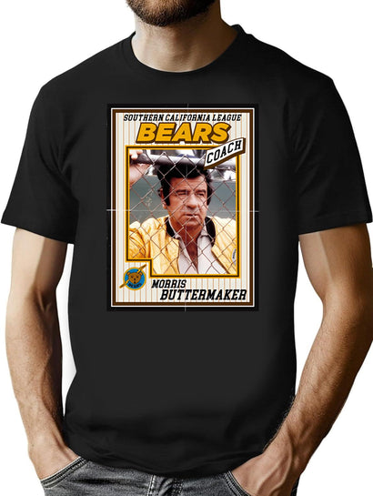 Bad News Bears Baseball Card Coach Buttermaker T-Shirt for Men & Women, T-Shirts Graphic Tee - Black