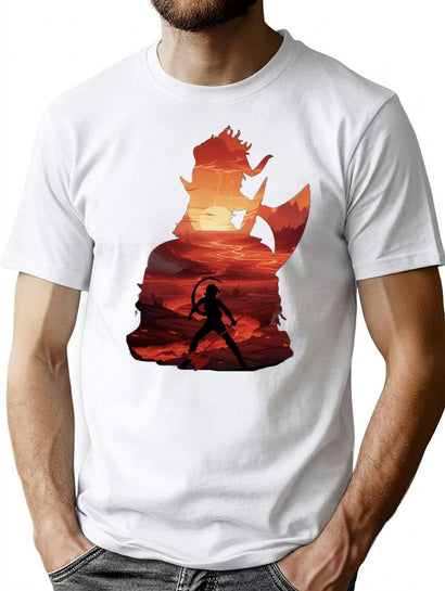 Baldurs Gate 3 - Karlach Negative Illusion Classic Premium Heavyweight Cotton T-Shirt - Black