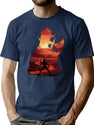 Baldurs Gate 3 - Karlach Negative Illusion Classic Premium Heavyweight Cotton T-Shirt - Navy