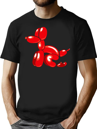 Balloon Doggie Poop T-Shirt for Men & Women, T-Shirts Graphic Tee - Black