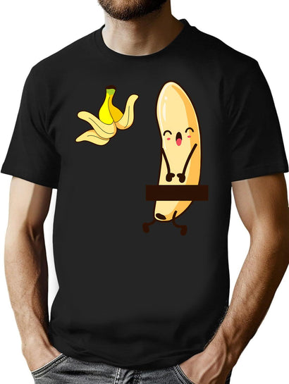 Banana Strip T-Shirt for Men & Women, T-Shirts Graphic Tee - Black