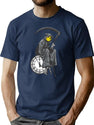 Banksy Grim Reaper Clock T-Shirt for Men & Women, T-Shirts Graphic Tee - Navy