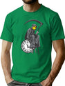 Banksy Grim Reaper Clock T-Shirt for Men & Women, T-Shirts Graphic Tee - Green