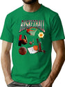 Basketball Is My Valentine. Bootleg Bootleg Graphic T-Shirt - Green