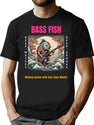Bass Fish Funny T-Shirt for Men & Women, T-Shirts Graphic Tee - Black