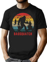 Bassquatch Funny Bigfoot Fishing Outdoor Retro T-Shirt for Men & Women, T-Shirts Graphic Tee - Black