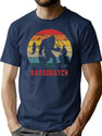 Bassquatch Funny Bigfoot Fishing Outdoor Retro T-Shirt for Men & Women, T-Shirts Graphic Tee - Navy