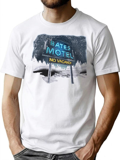 Bates Motel Sign T-Shirt for Men & Women, T-Shirts Graphic Tee - Black