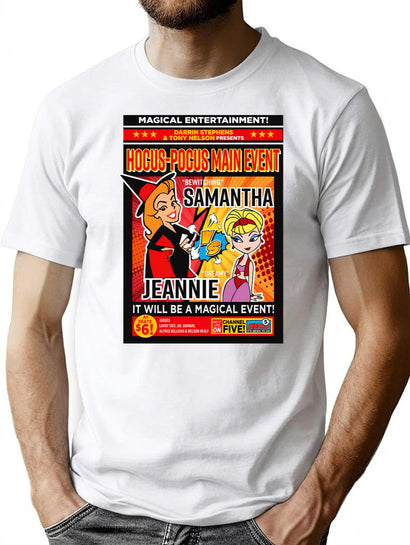 Battle Samantha Vs Jeannie Magic Event T-Shirt for Men & Women, T-Shirts Graphic Tee - Black