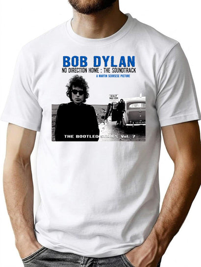 Bb Dln No Direction Home Bootleg Volume 7 Exclusive Radio Sampler Album Cover Bootleg Graphic T-Shirt - Black