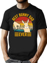 Best Bunny Dad Ever Vintage Rabbit Lover Father Pet Rabbit T-Shirt for Men & Women, T-Shirts Graphic Tee - Black