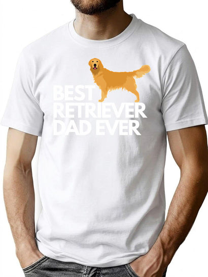 Best Golden Retriever Dad Ever Quote Funny Retriever Dad Saying T-Shirt for Men & Women, T-Shirts Graphic Tee - Black