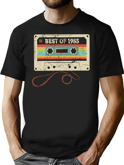 Best Of 1985 40 Year Old Funny Vintage Cassette T-Shirt 40Th Birthday Gift For Men Women T-Shirt for Men & Women, T-Shirts Graphic Tee - Black