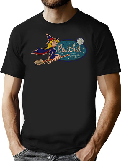 Bewitched Oval Vintage Worn Ii T-Shirt for Men & Women, T-Shirts Graphic Tee - Black