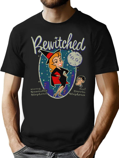 Bewitched With Darrin Vintage Worn T-Shirt for Men & Women, T-Shirts Graphic Tee - Black