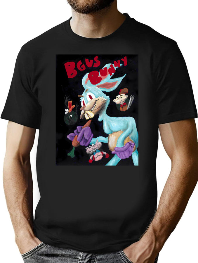 Bgus Bunny Bootleg Graphic T-Shirt - Black