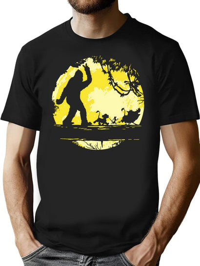 Big Foot No Worries Hakuna Matata T-Shirt for Men & Women, T-Shirts Graphic Tee - Black