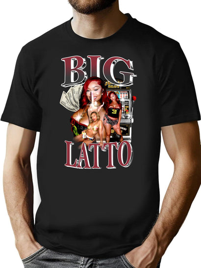 Big Latto Vintage Bootleg Bootleg Graphic T-Shirt - Black