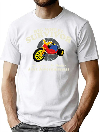 Big Wheel Survivor T-Shirt for Men & Women, T-Shirts Graphic Tee - Black
