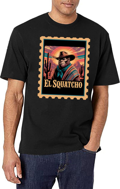 Bigfoot As El Squatcho T-Shirt for Men & Women, T-Shirts Graphic Tee - Black